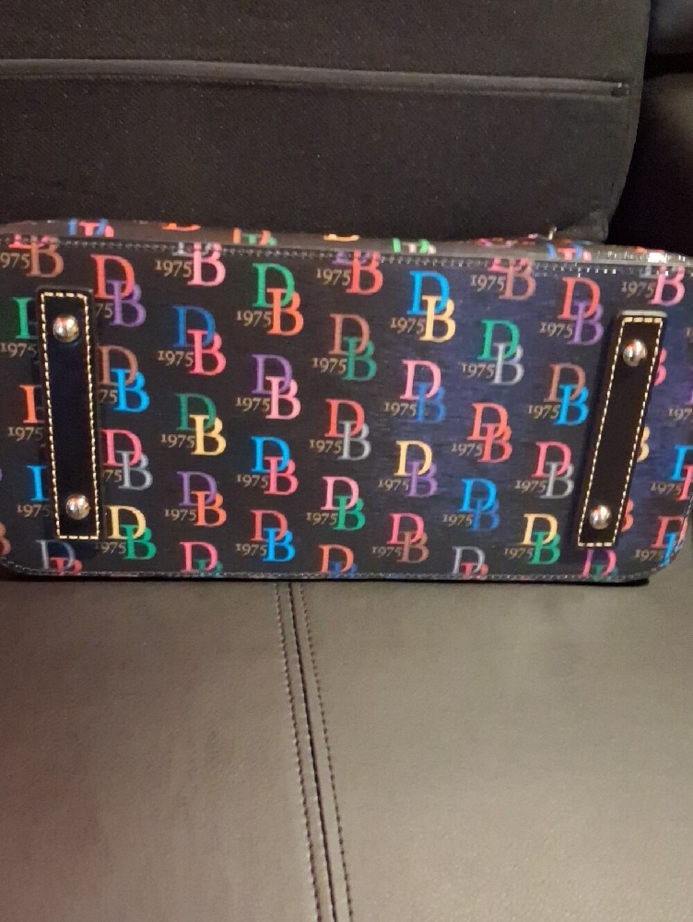 Dooney & Bourke Black Multicolor Logo Hobo Shoulder Bag - Picture 4 of 4